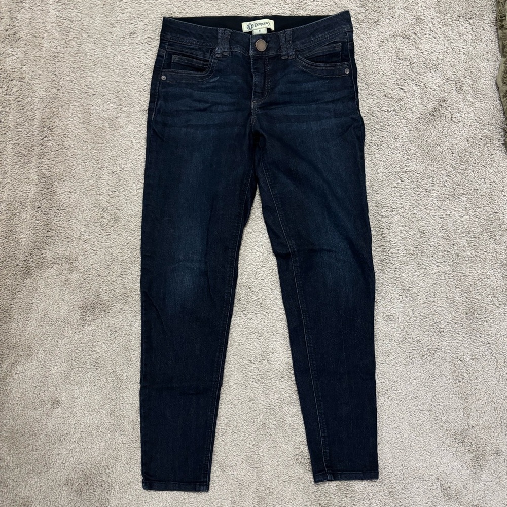 Democracy Indigo Denim with Button Accent